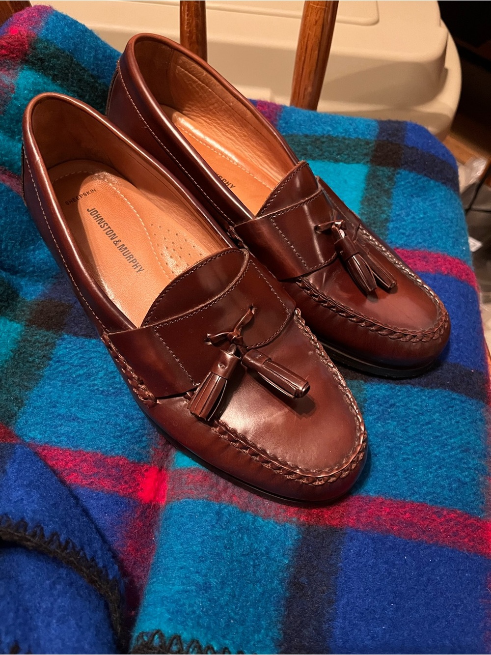 Johnston & Murphy Brown Leather Tassel Loafers 9M